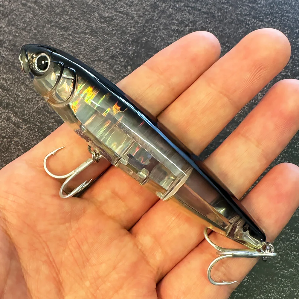 Schwimmender Bleistiftköder 17,5 g 10 cm Topwater Walk The Dog Angelköder 3D Swimbait Haken Popper Pesca Wobbler Minnow Rassel Cranbait