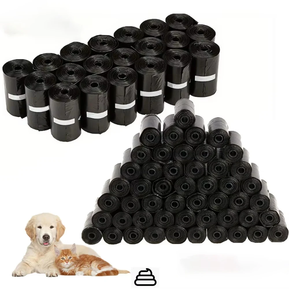 Sacos para cocô de cachorro, sacos portáteis para resíduos de animais de estimação, duráveis e à prova de vazamentos, com dispensador, suprimentos de limpeza para animais de estimação para uso externo