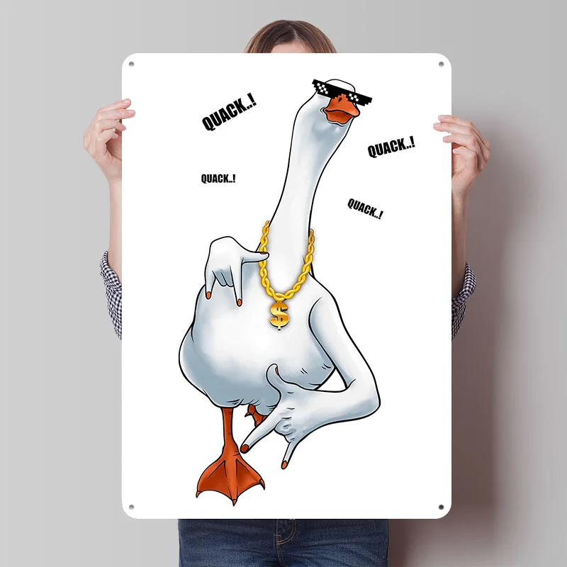 Rapper Duck Metal Poster Custom Wall Art Retro Vintage Tinplate Signs for Man Cave Home Decor Living Room Decoration At Home
