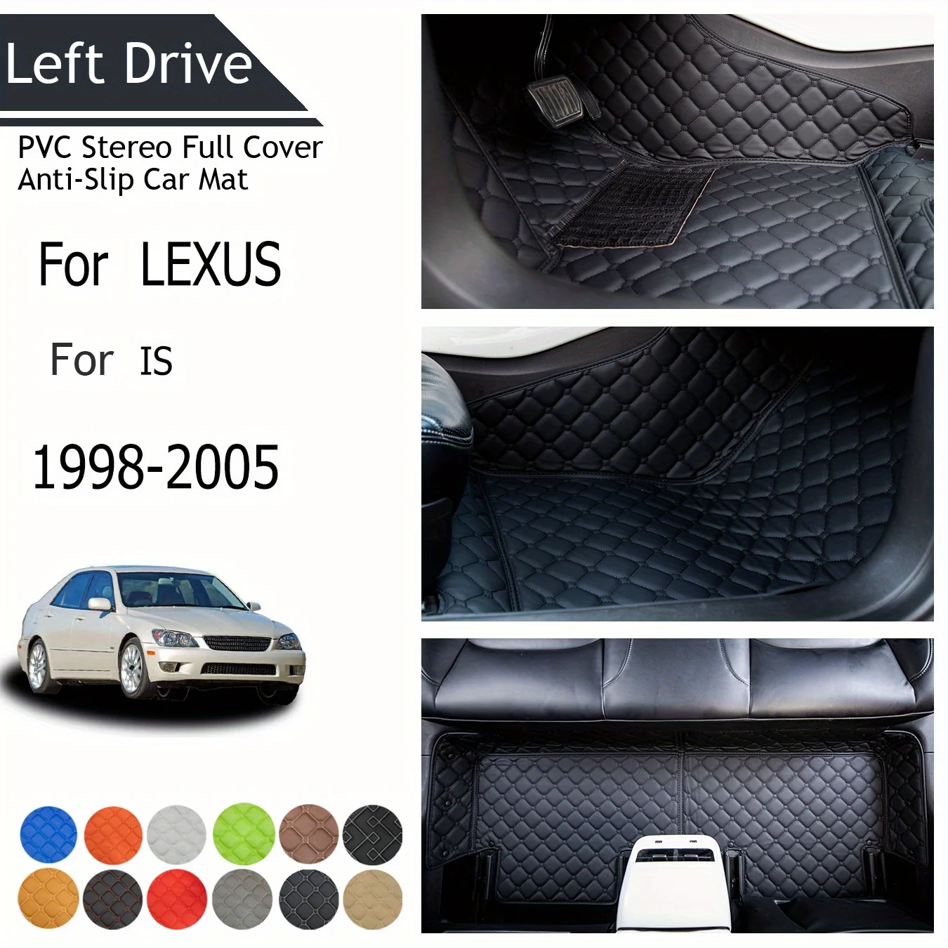 

TEGART 【LHD】For LEXUS For IS 1998-2005 Three Layer PVC Stereo Full Cover Anti-Slip Car Mat car floor mats