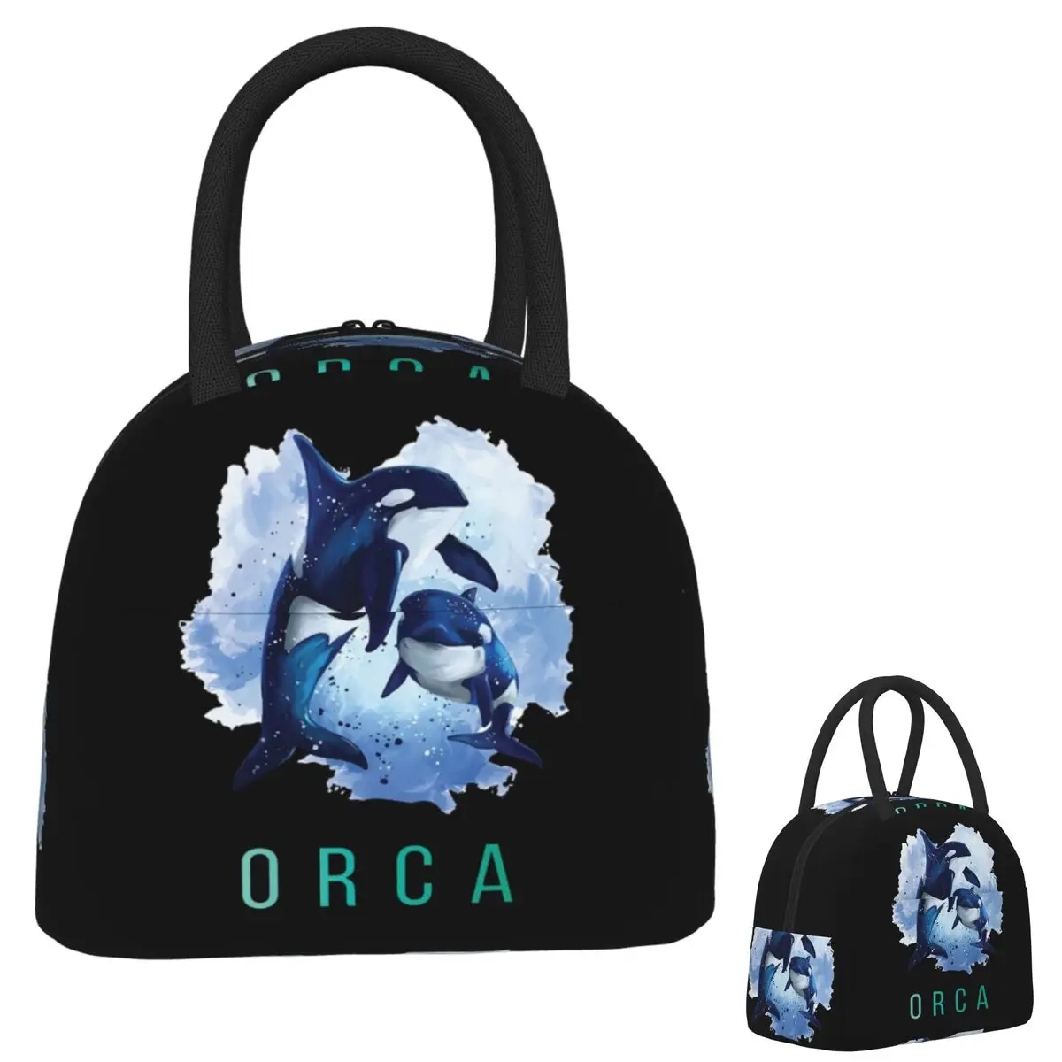 

Orca Aquatic Sea Ocean - Top Tees Killer Whale Сумки для обеда Изолированная коробка для бенто Сумки для обеда и пикника Сумка-холодильник для женщин