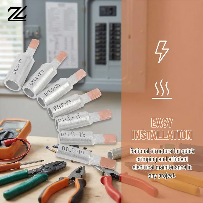 Tubular Lug DTLC Electrical Cable Wire Connector 5Pcs Convenient Screw Connection for Quick Assembly and Repair Work