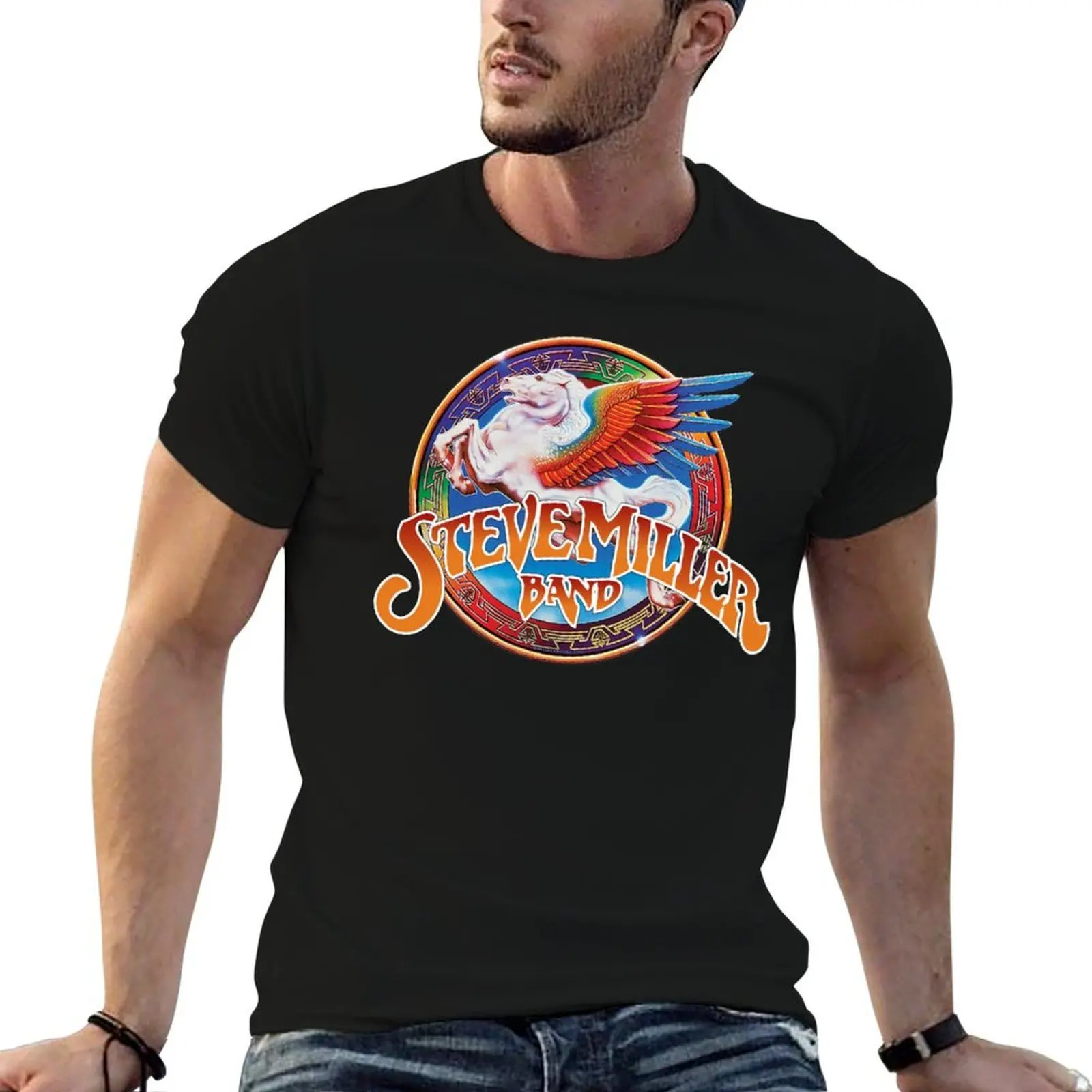 

stevemillerband//pegasus unicorn horse kuda T-Shirt cotton t shirts man 100% cotton t shirt man T-Shirt