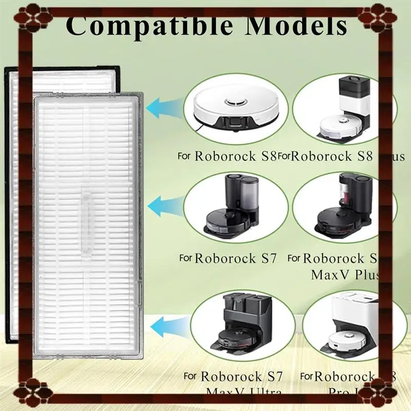 تسليم 24 ساعة لـ Roborock S7 Maxv/S7 Max Ultra/S8/S8+ /S8 Pro Ultra 6-Pack ملحقات فلتر HEPA لمكنسة الروبوت