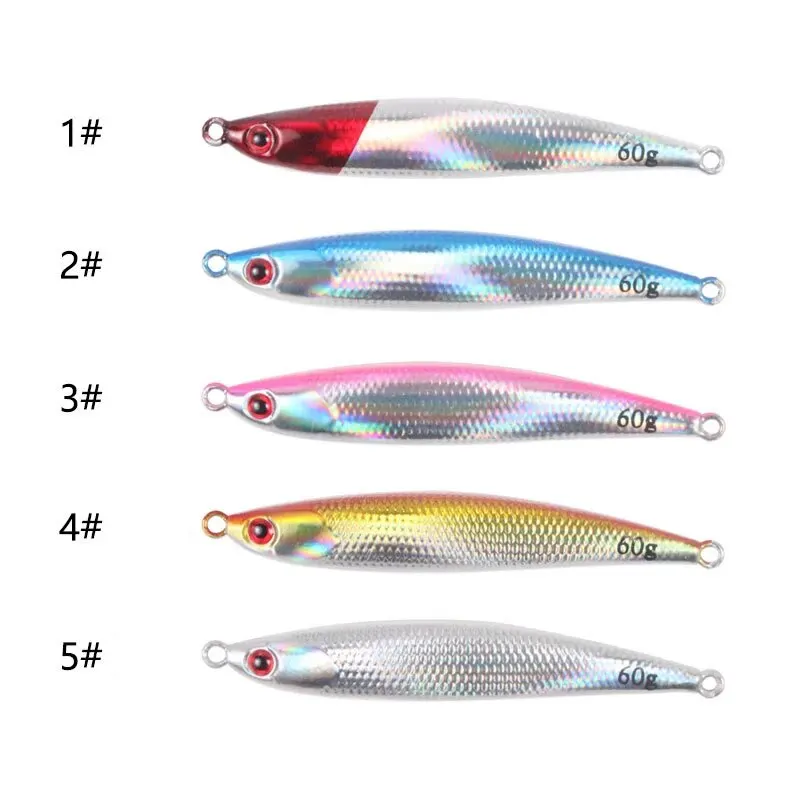 Japan Laser Paper Slow Sinking Metal Jig Flat Fishing Jigs Glow Saltwater Artificial Long Cast Lure