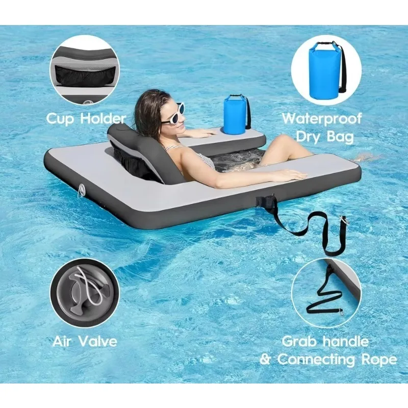 Inflatable Water Float Seat Portable Drop Stitch Material Perfect For Pool And Lake Relaxation
