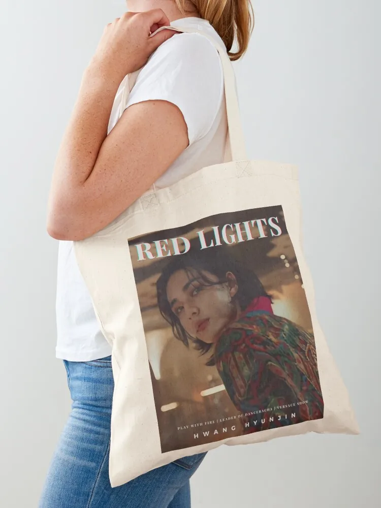 hyunjin's red lights Tote Bag foldable reusable bag Gift bag handbag