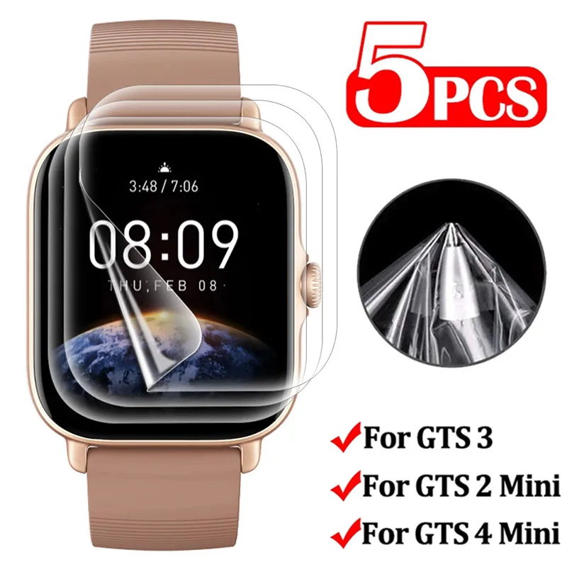 1-5Pcs Filme de Hidrogel para Huami Amazfit GTS 3/GTS2 Mini/GTS 4 Mini TPU Protetor de Tela Macia para Amazfit GTS3 Anti-scratch Film