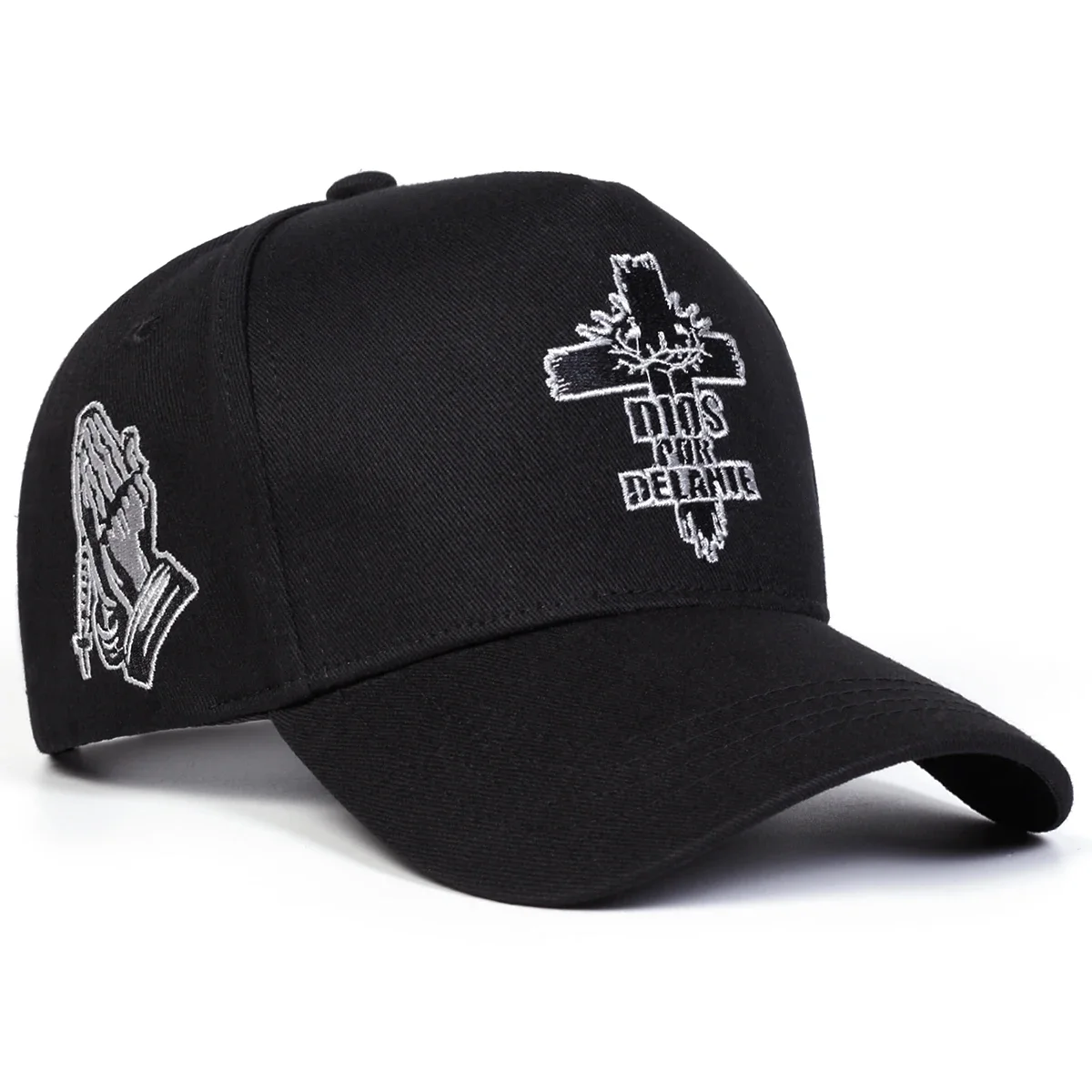 Unisex DIOS POR DELANTE Cross Embroidery Baseball Caps Sprin