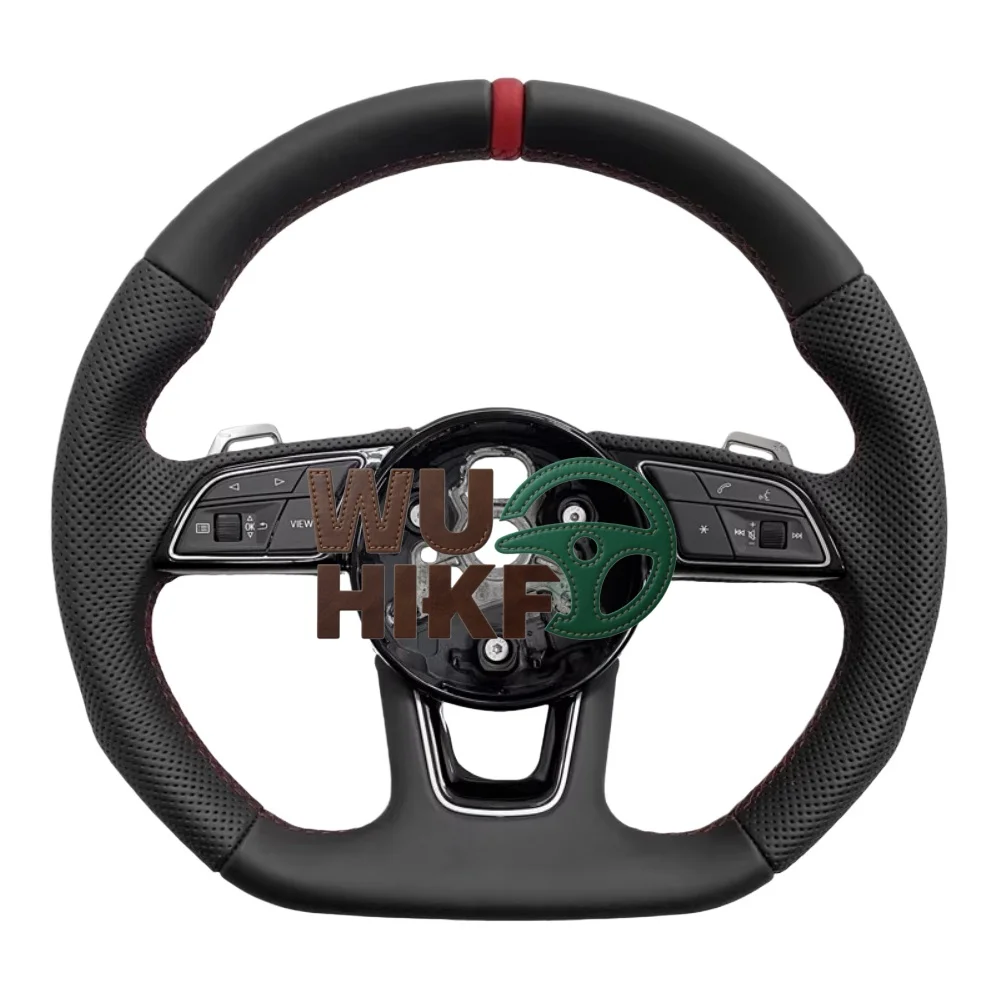 

Чехол для руля автомобиля из натуральной кожи, сшитый вручную, 8X A2 A3 Q3 Q5 Q2 A4 A5 A6, оплетка-чехол для руля Audi A1