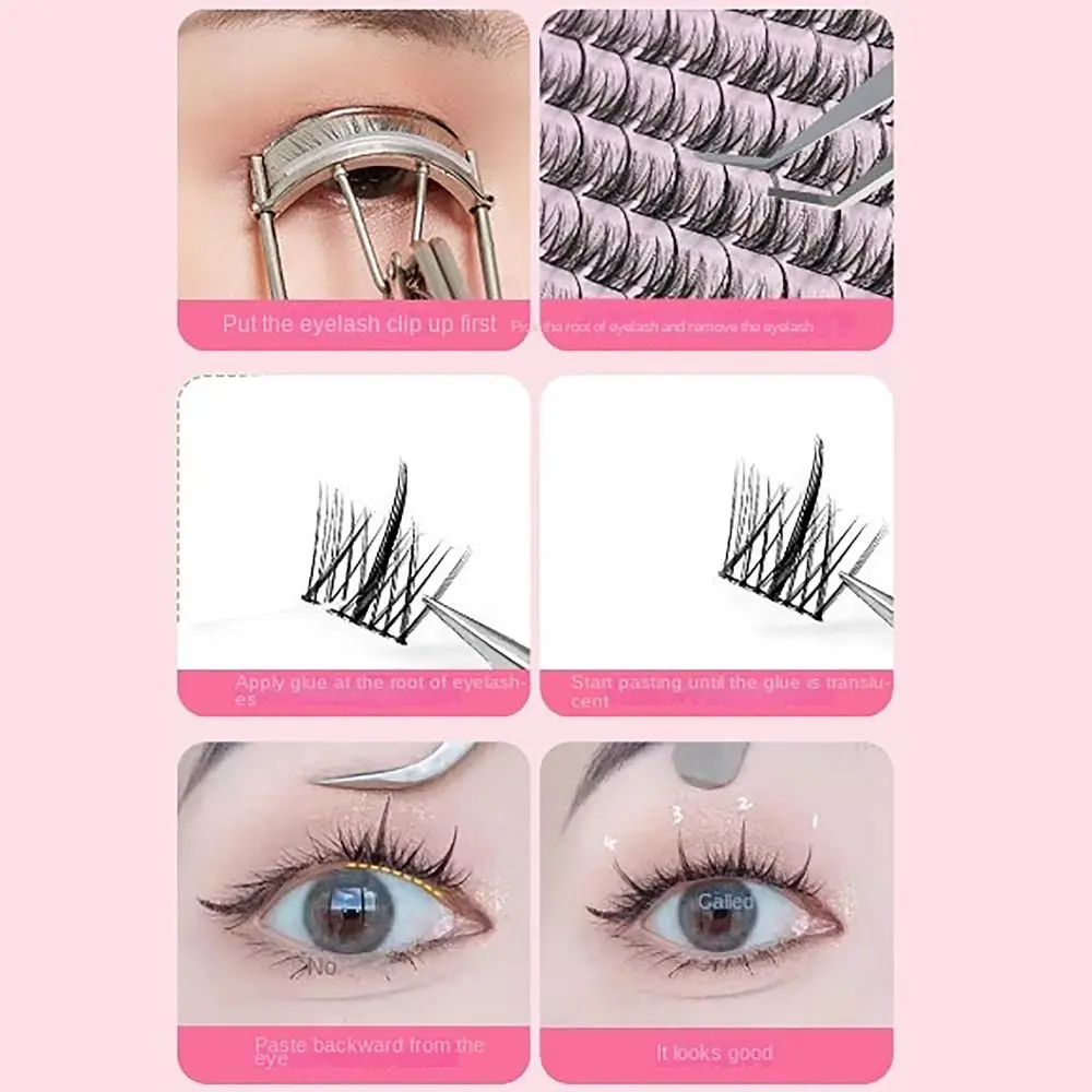 Naturale 6/11/12/14 MM Innesto Ciglia Finte Steli Neri a Forma di V Ciglia Finte FAI DA TE 10 File Eye Makup Strumento Donne