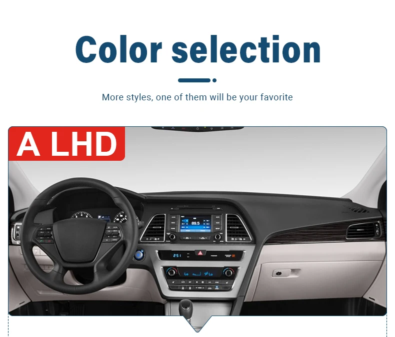 Für Hyundai Sonata LF 2015 2016 2017 2018, Flanell, Auto-Armaturenbrett, Anti-UV-Abdeckung, Sonnenschutz, Matten, vermeiden Sie Lichtpolster, rutschfeste Teppiche – Detail 3