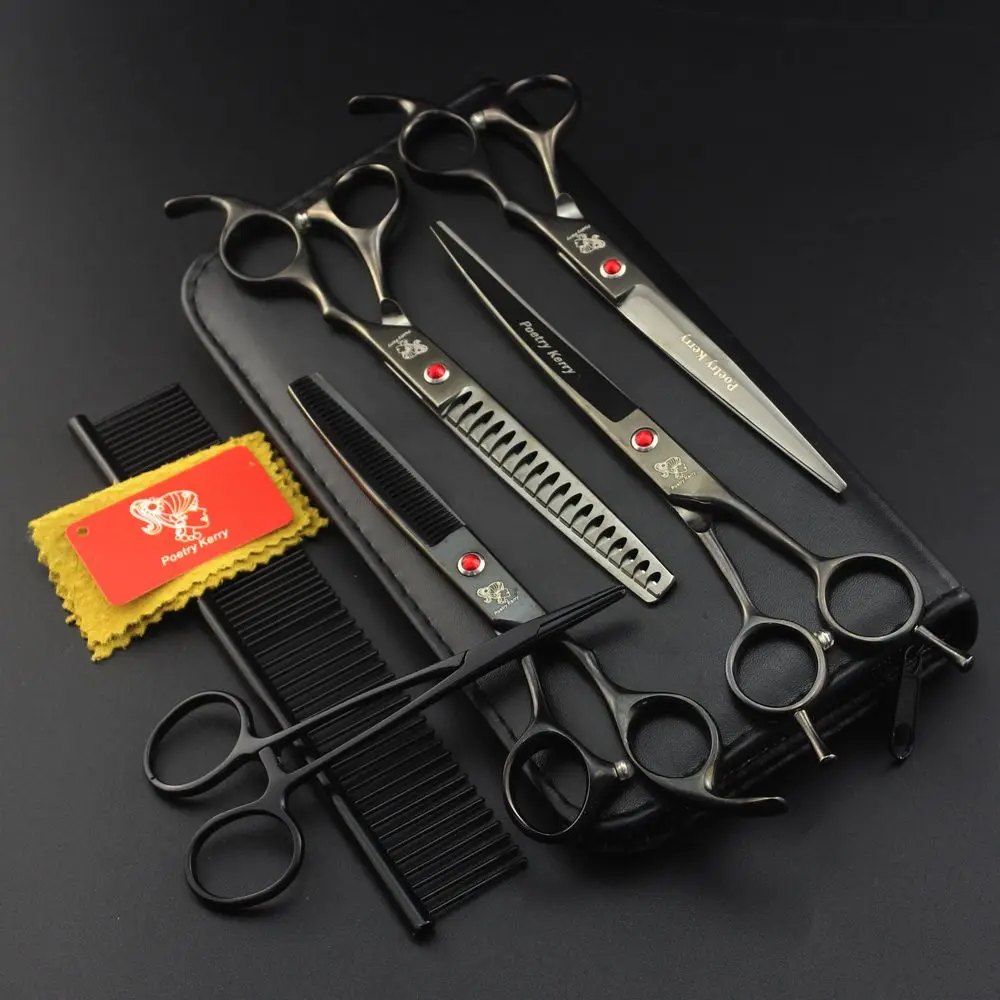 7.0 Inch Professional Pet Scissors for Dog Grooming Dogs Shears Hair Cutter Straight &Thinning & Curved Scissors