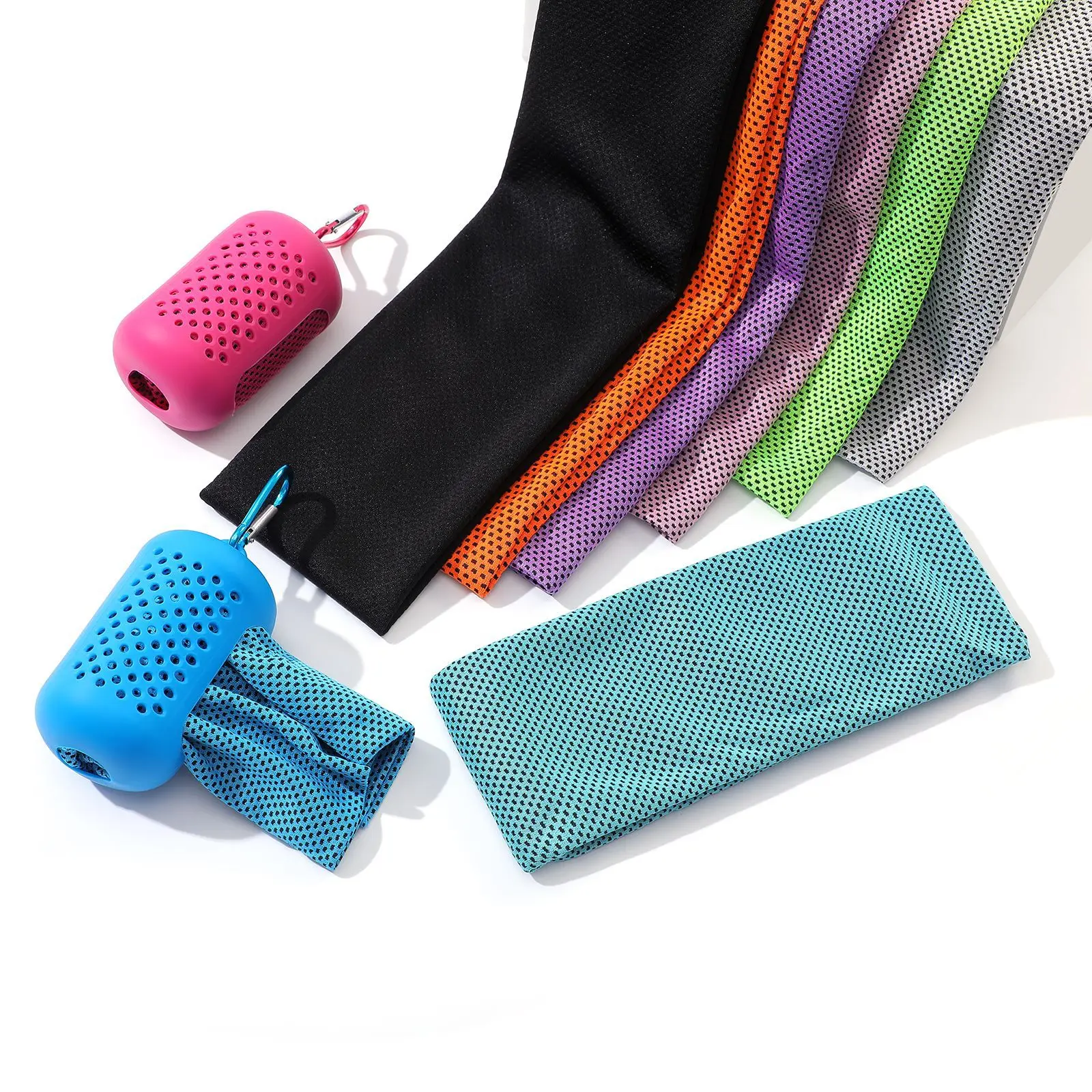

Sport Towel with Mini Silicon Gel Set Portable Cold Towel Polyester Fiber Fitness Sport GYM Running Outdoor Quick Dry Cool Towel