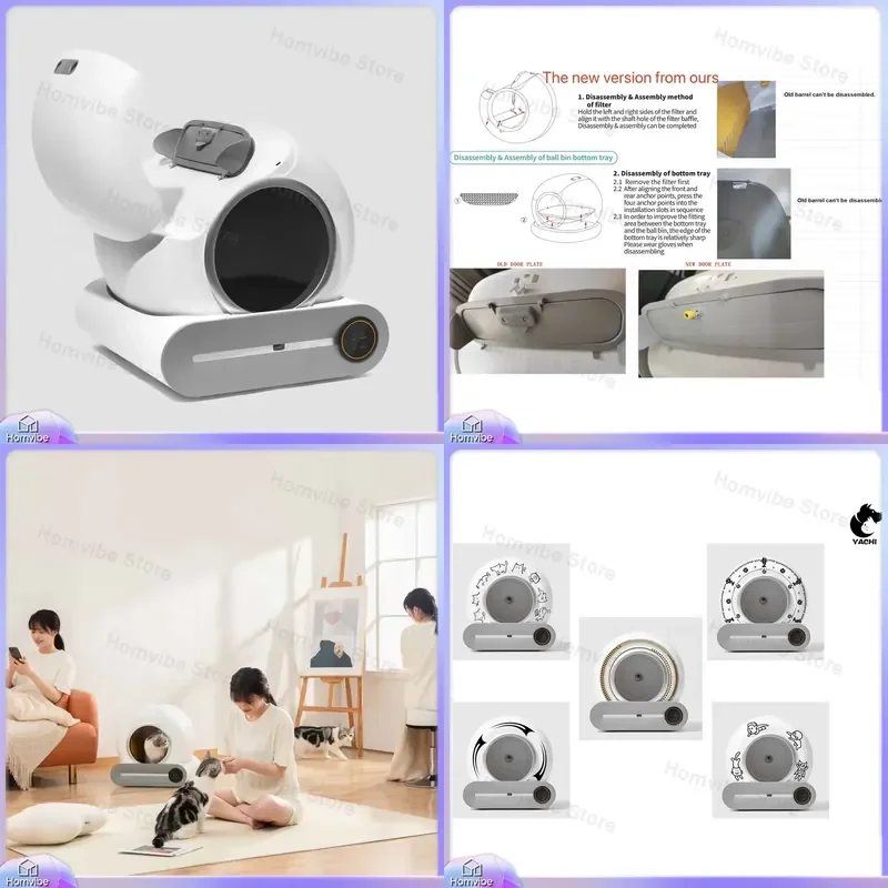 Automatic Self Cleaning Cat Litter Box Smart Toilet with App Control Remote Operation Intelligent Odor Control Large Capacity