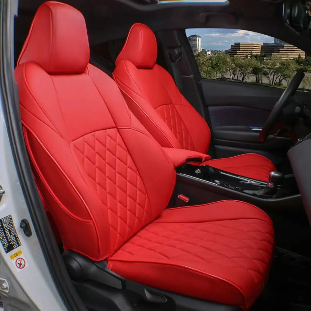 Custom Fit Accord Car Seat Covers for Select Honda Accord EX-L,Touring,Sport,EX,Hybrid - Leather(Red)