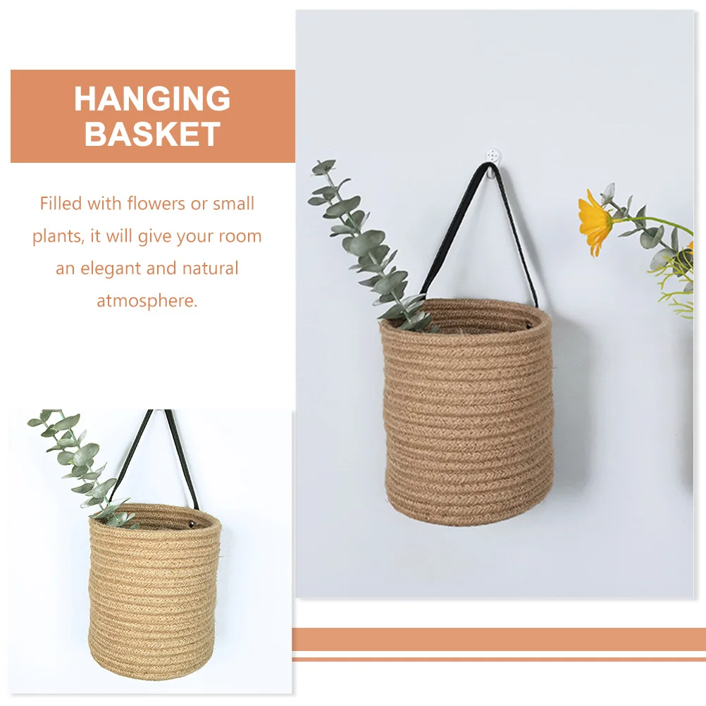 

Cotton Storage Basket Wall Hanging Organizer Soft Baskets for Flowers Plants Kitchen Bathroom Bedroom Decor Fruit
