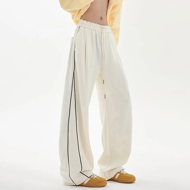Men's Casual Pants Loose Fit Straight Leg Light Up Reflective Strip Active Jogger Slim Cargo Breathable Drawstring
