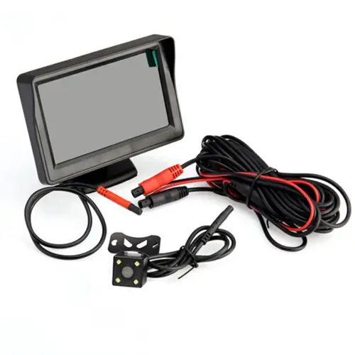 2020 pantalla LED de 4,3 pulgadas vista trasera de coche Cámara monitor Cámara reversa de respaldo Kit visión nocturna se adapta a 12V coche sistema eléctrico