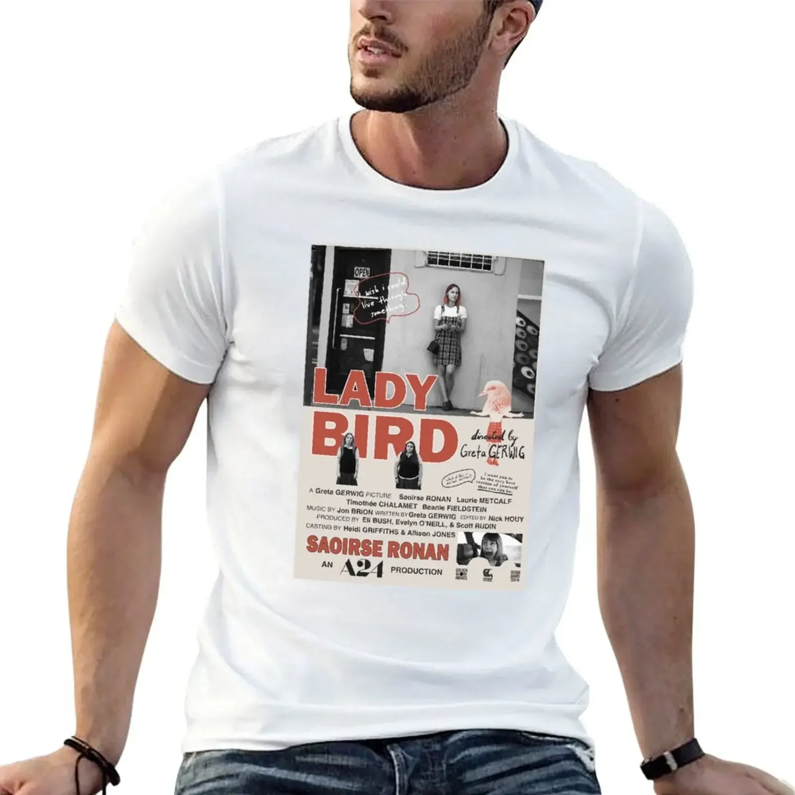 Lady Bird A24 Film by Greta Gerwig T-Shirt cute tops plus size tops anime clothes men t shirts