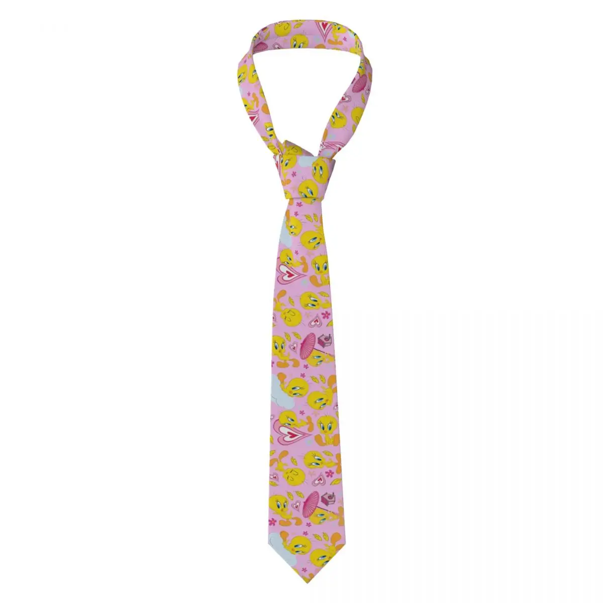 

Customized Fashion Sweet Tweety Bird Necktie Men Silk Comic Party Neck Tie