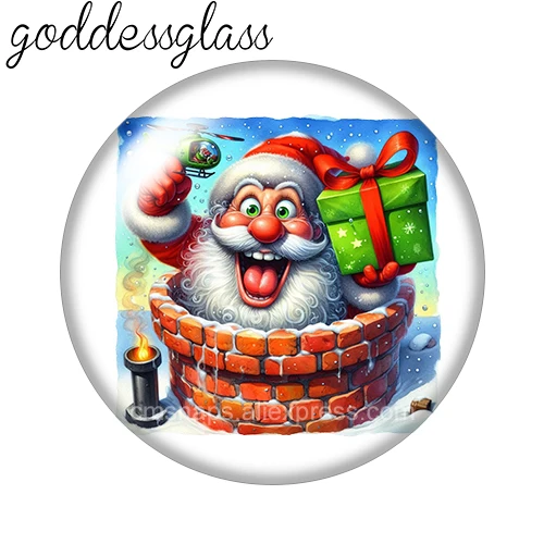 مضحك سانتا كلوز عيد ميلاد سعيد سنة جديدة سعيدة لطيف 12 مللي متر/18 مللي متر/20 مللي متر/25 مللي متر صورة مستديرة الزجاج كابوشون ظهر مسطح صنع النتائج