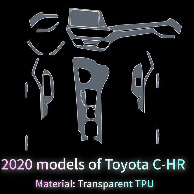 For 2020 models of Toyota C-HR car interior film navigation screen dashboard TPU supplies transparent protective film