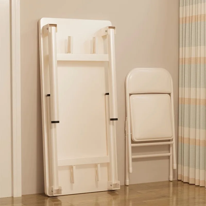 مكتب صغير بدون تجميع طاولة كتابة قابلة للطي، مكاتب كمبيوتر قوية وشديدة التحمل قابلة للطي للمساحة الصغيرة/المكتب المنزلي/المهجع