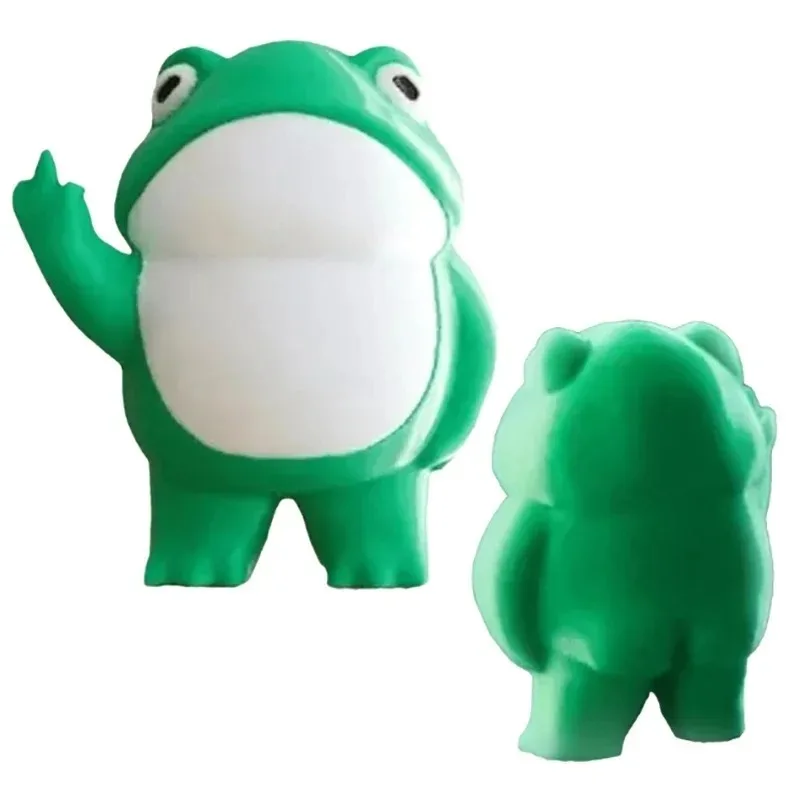 Hot Sale Rebel Frog Statue Erect Frog Middle Finger Frog Statue Small Frog Resin Tabletop Decoration
