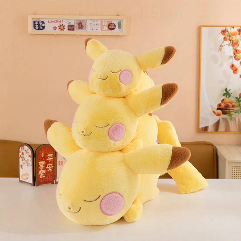 

90cm Pikachu Doll Lying Style Pikachu Plushie Pillow for Kids Birthday Christmas Gift Soft Cuddly Toy for Children Comfort And