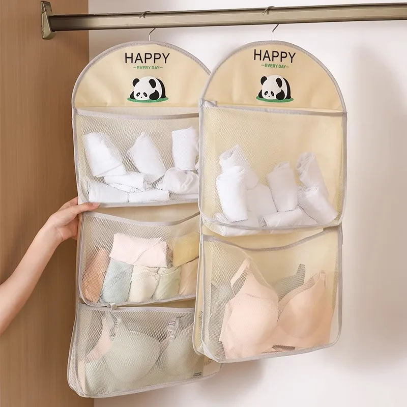 Hanging Storage Bag for Underwear Socks Dormitory Wardrobe Bedside Organizer Net Pocket Bag Clothing Accessory by Aowei