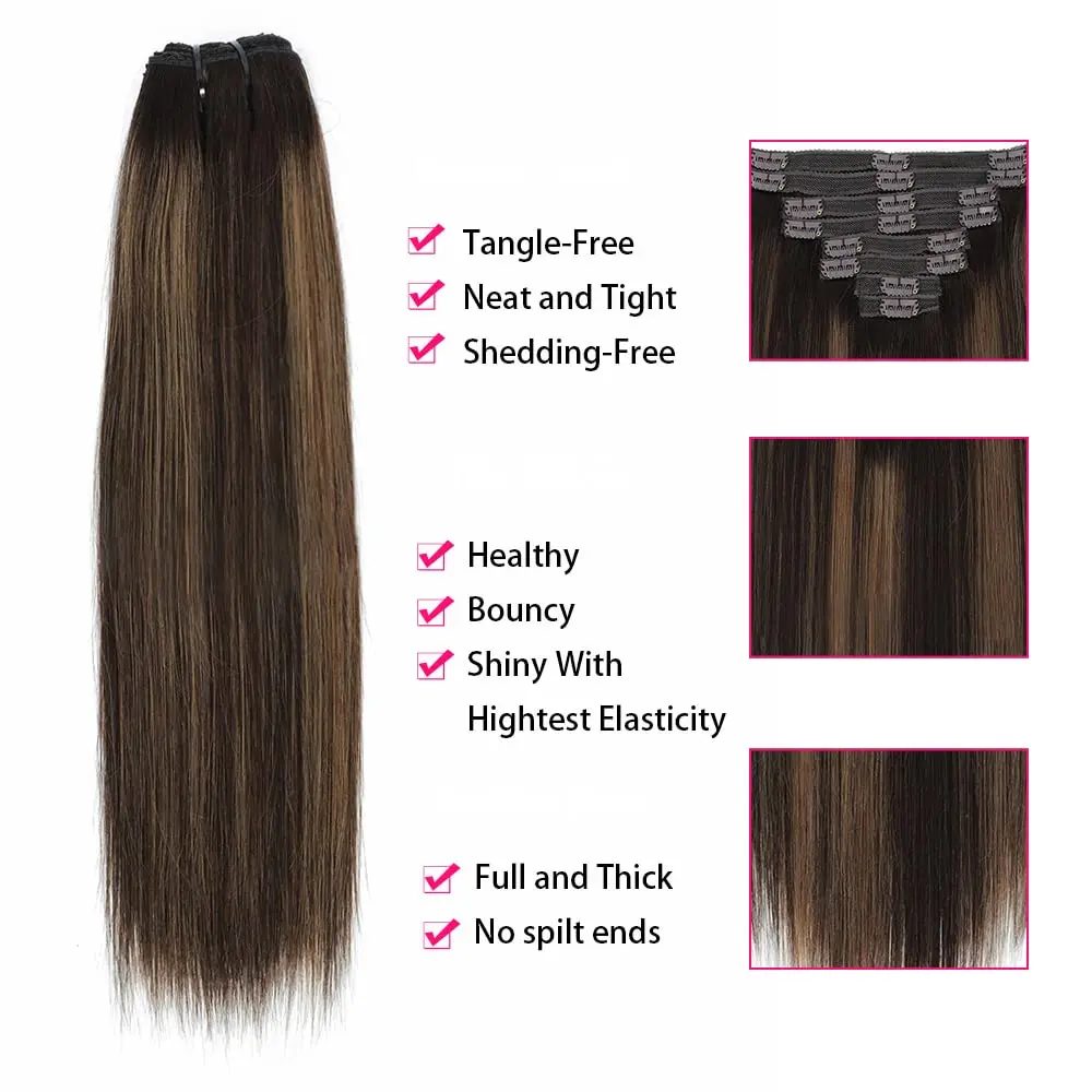 P4/27 destaque grampo de cabelo reto em extensões de cabelo cabelo humano 100% não processado brasileiro remy virgem cabelo humano para mulher