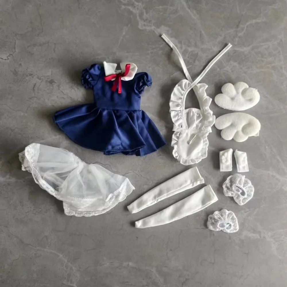 1/4 Doll's Clothes Suit for 40cm Bjd Doll Maid Dress Set Diy Girl Toys Dress Up Play House Fashion Doll Accessoires, No Doll
