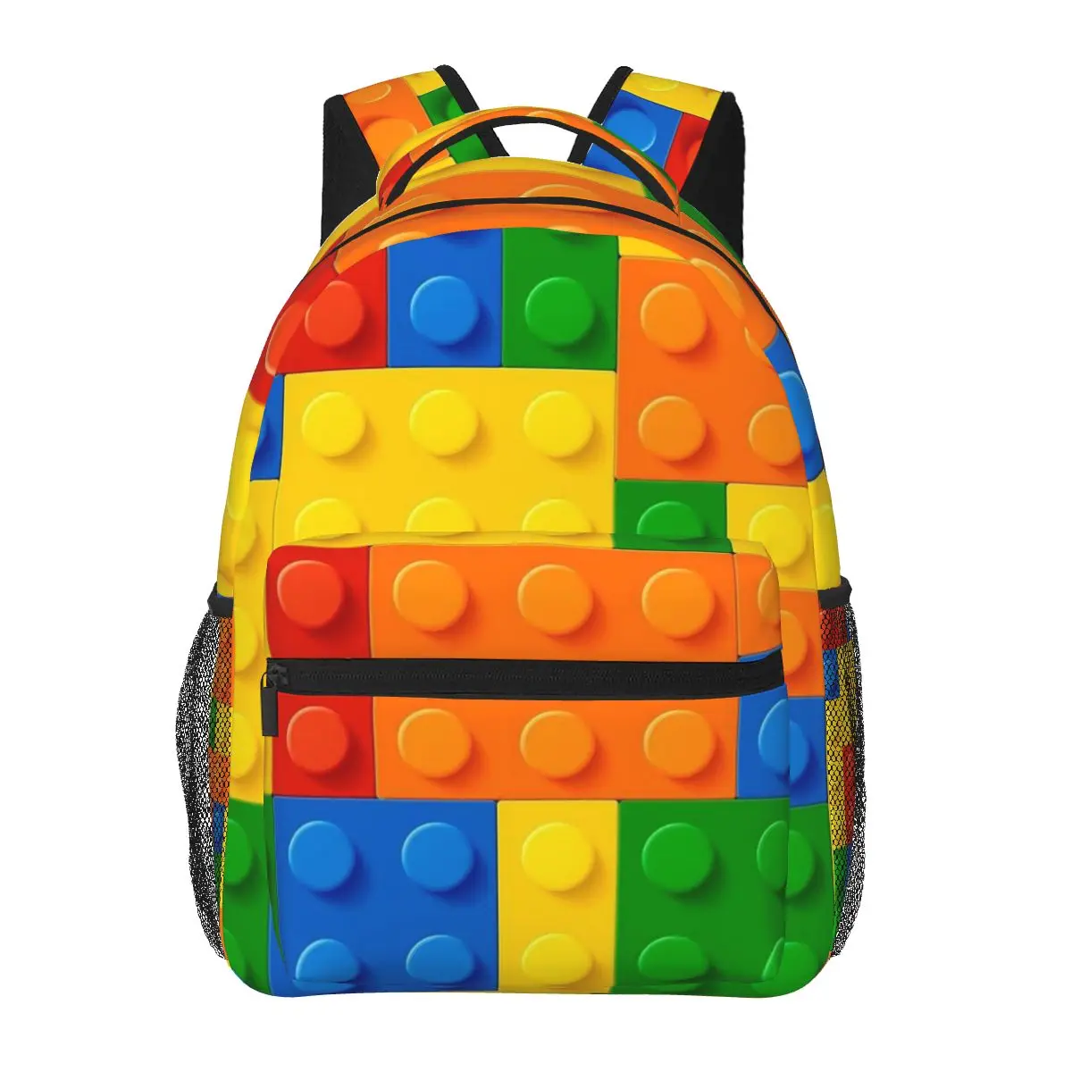 Colorful Bricks Design Student Backpack School Bag Hiking Travel Daypack for Men Women Fashion Bookbag Shoulder Bags