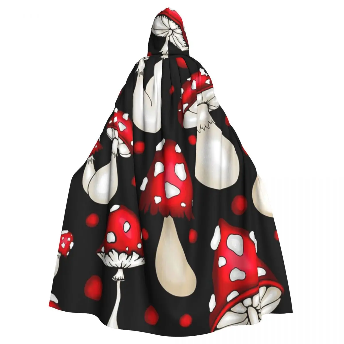 

Amanita Red Mushroom Long Hooded Cloak Witch Medieval Costume Cosplay Cape HalloweenCoat Adult Unisex