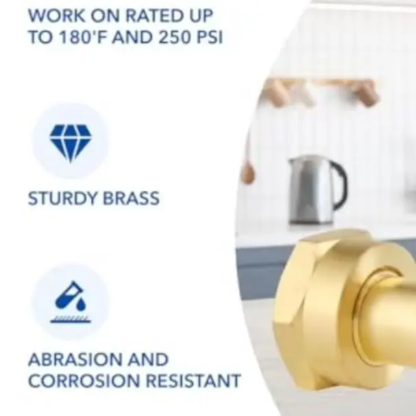 2 Pack /Brass /Water /Hammer Arrestor 3/4 Inch NH Straight Through Noise Reduction Valve For Washing Machine Plumbing