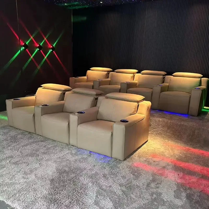 Modern High-End Cinema Sofa Power Recliner Couch Smart Console for Home Living Room Movie Rooms Theater Furniture for Bedroom