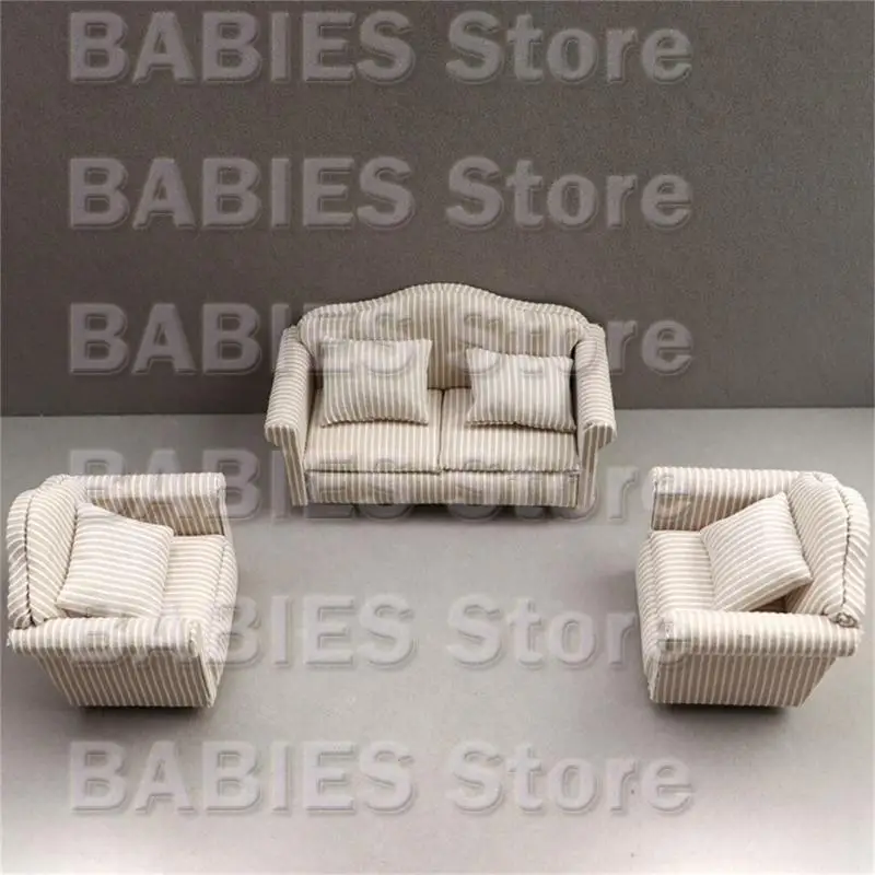 C9GB Doll House Loveseat Sofa Model Model Người mẫu Phụ kiện Thanh thiếu niên Girls cho 1:12 Trang trí phòng khách Dollhouse