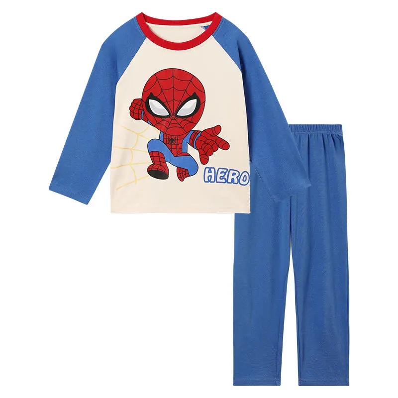 Marvels Spiderman Children\'s Set Kids Sleepwear Baby Girl Pajamas Cartoon Long Sleeve Pyjamas Nightclothes