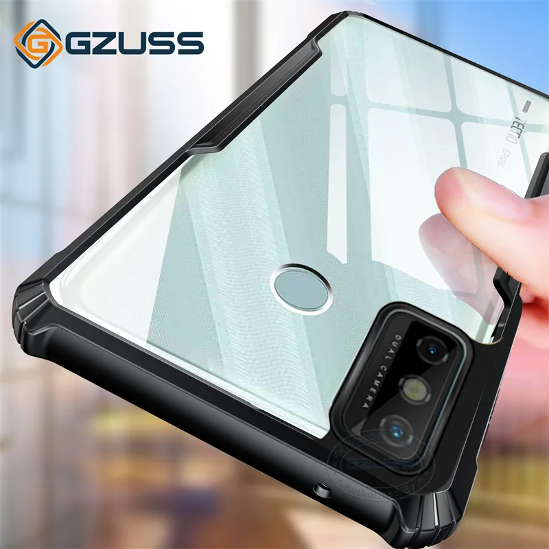 GZUSS for Spark 7 Case Hard Hybrid Slim Clear Crystal Cover Thin Shockproof Fitted Trasparent