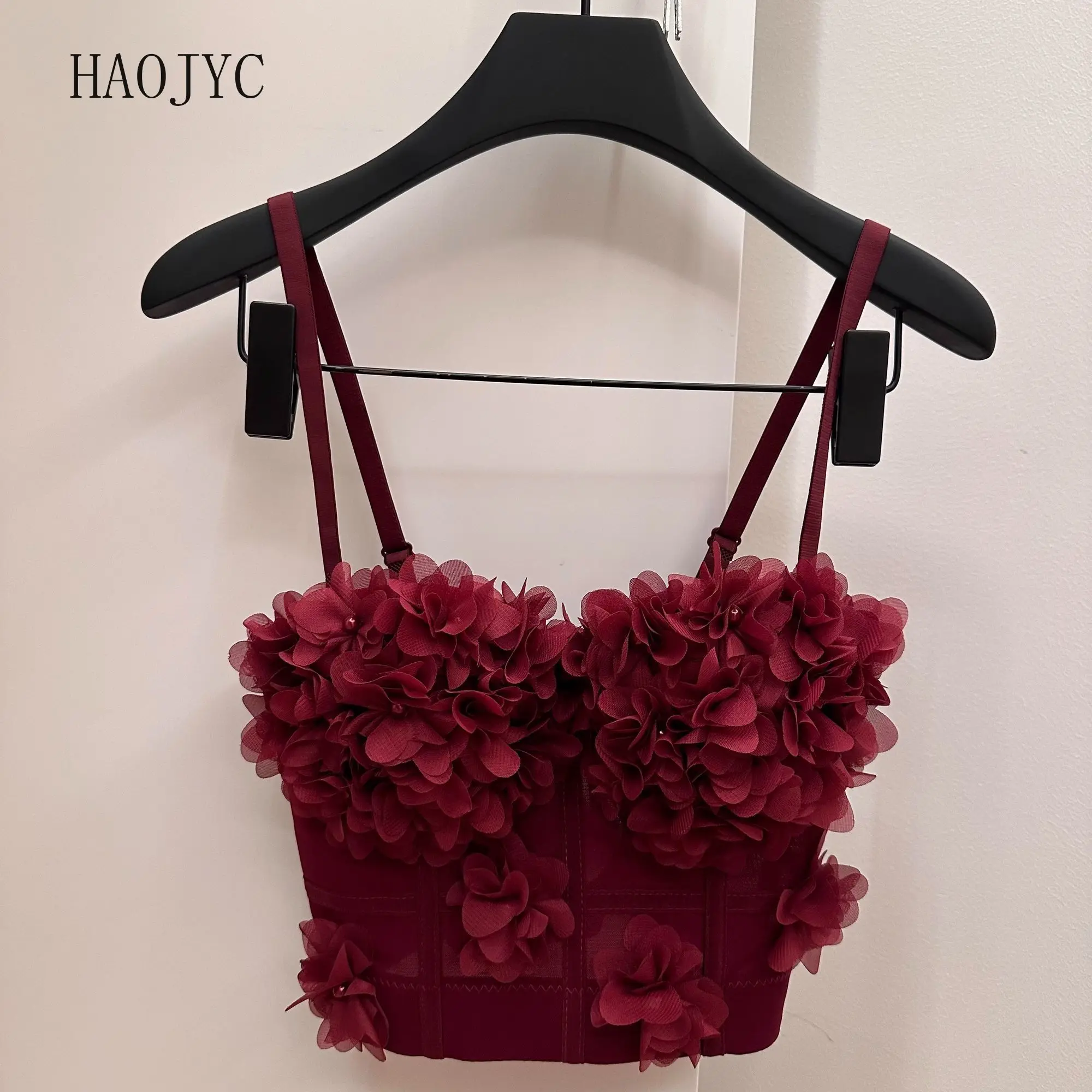 

Suspender summer outer wear underwear three-dimensional flower suspender bra pure desire wind advanced white moonlight bra