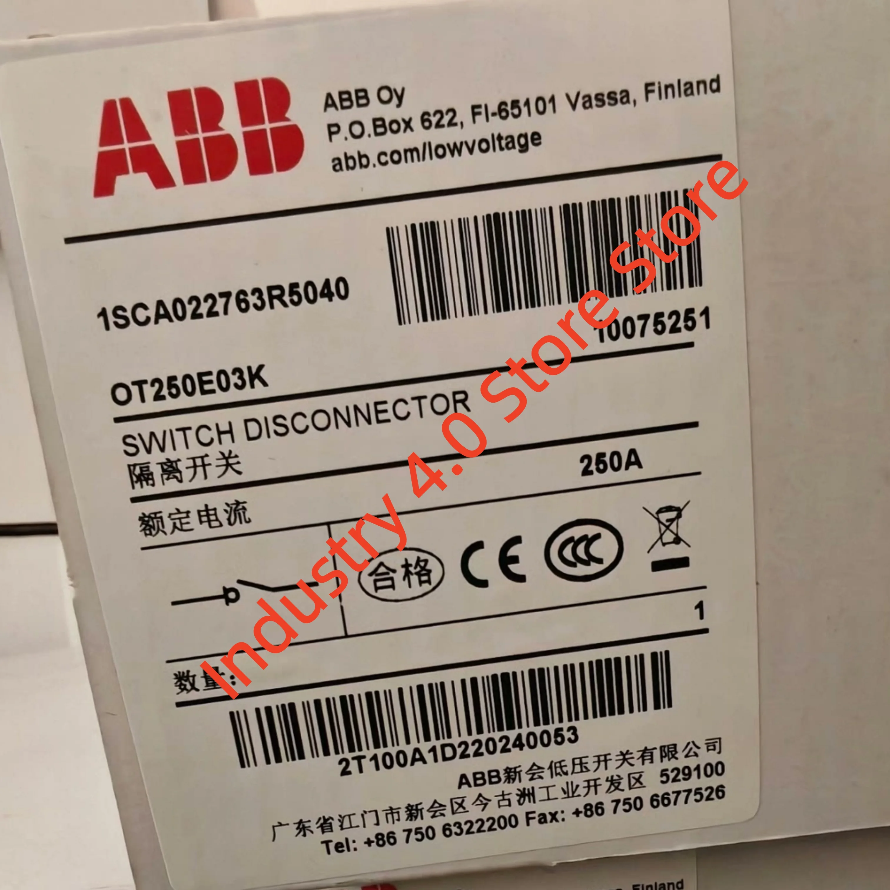 Novo original ot250e03k 1sca022763r5040 ot250e03p 1sca022710r0100 interruptor de isolamento