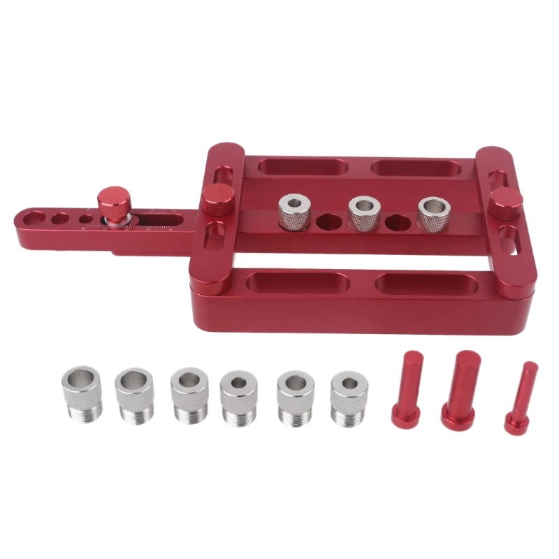 

Self Centering Dowelling Jig for Metric Dowels 6/8/10mm Precise Drilling Jig Accessories Woodworking Three-in-one Tool