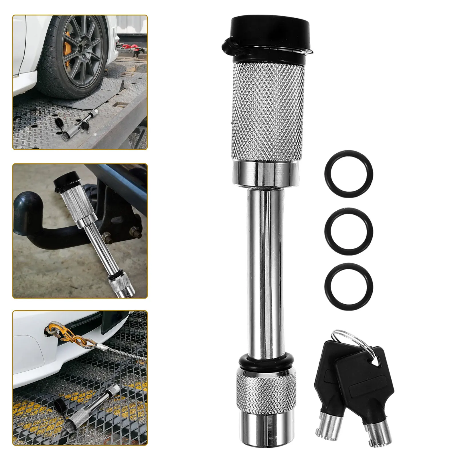 

1Set Trailer Hitch Lock Practical Shape Durable Steel Anti Theft Lock for Trailer Rv Off Road Use Car Supplies Parts