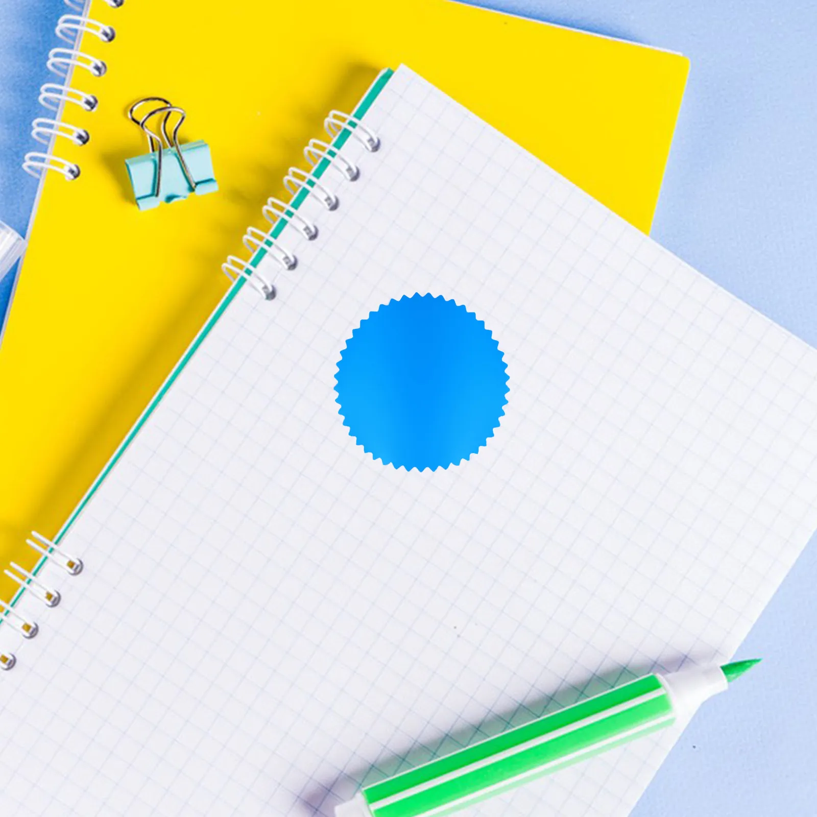 

250Pcs Steel Stamp Labels Blue Serrated Edge Embossed for Certificate Stickers Awards Diplomas Official Papers Scrapbooking Book