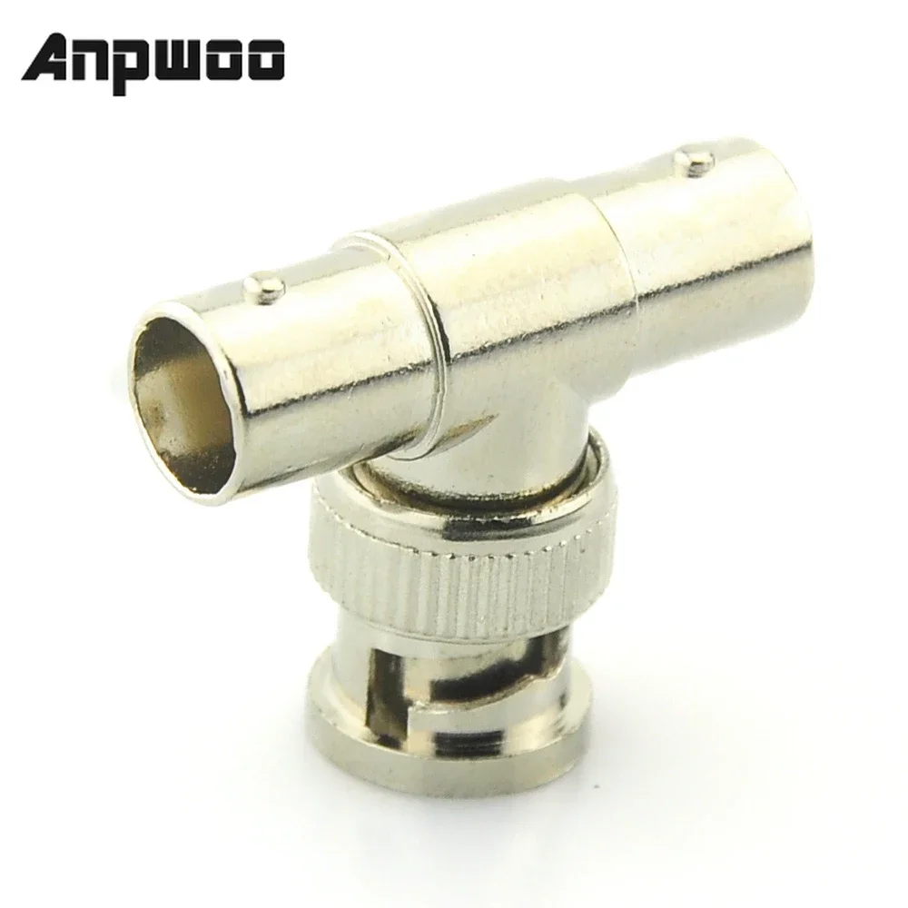 ANPWOO BNC T Adapter Splitter Connector Coupler 1 Male to 2 Female CCTV Jack Plug