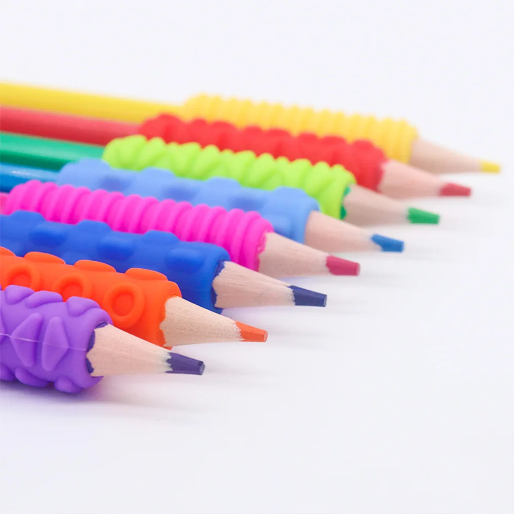 4/14/24Pcs 감각 Fidget 장난감 어린이 실리콘 감각 펜 케이스 연필 스트레스 릴리프 그립 어린이 성인 촉각 장난감