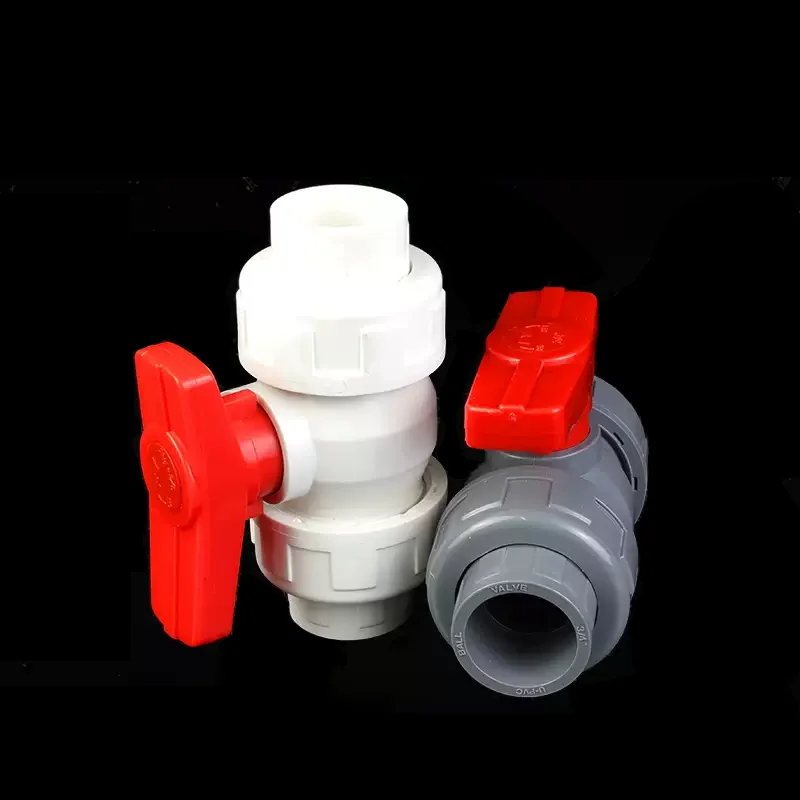 1pc 20/25/32/40/50/63/75mm PVC Union Ball Valve Connector Water Pipe Fittings Ball Valve Agriculture Garden Irrigation Adapte