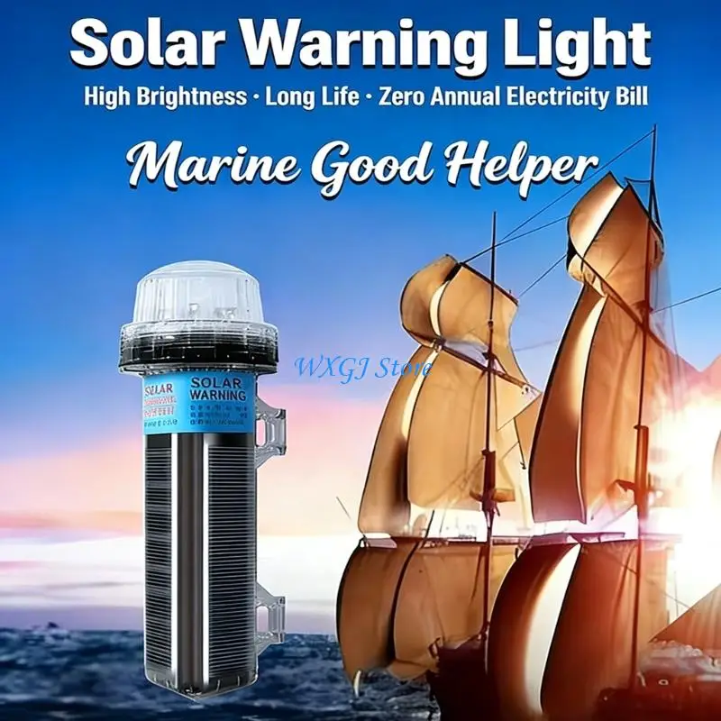 

37JE High Visibility LED Fishing Light with Solar Charging IP67 Waterproof Enhanced Night Safety for Buoys Net & Vessels