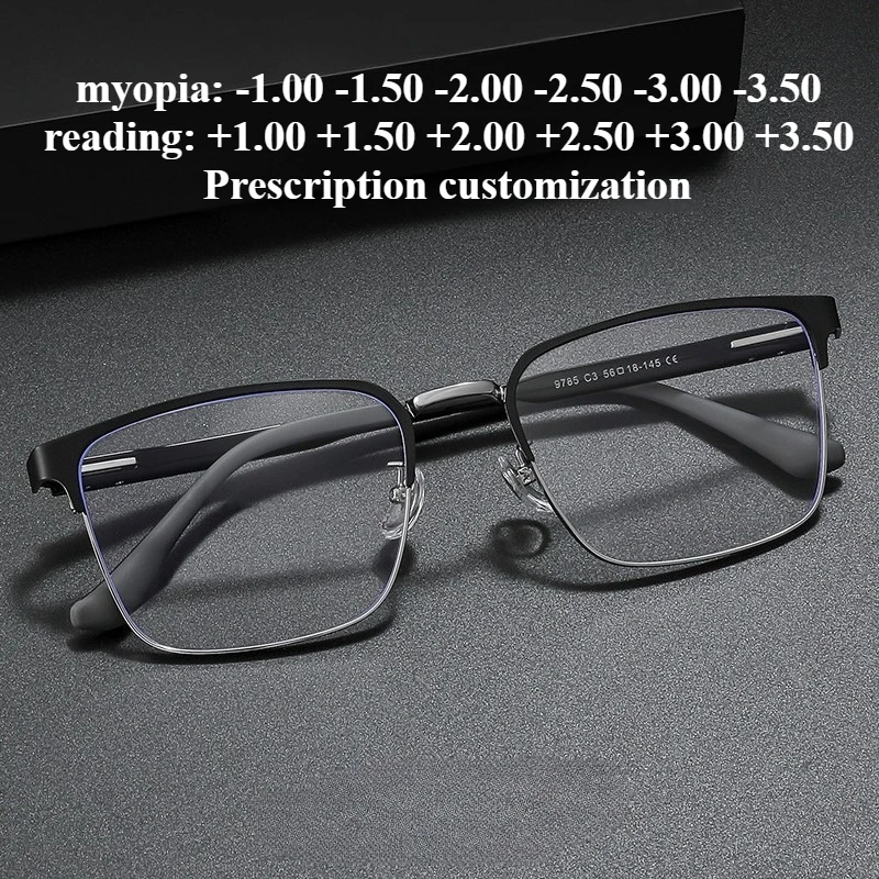 

56mm-146mm High-Quality Business Retro Prescription Glasses Anti-Blue Light Reading Glasses Custom Different Data